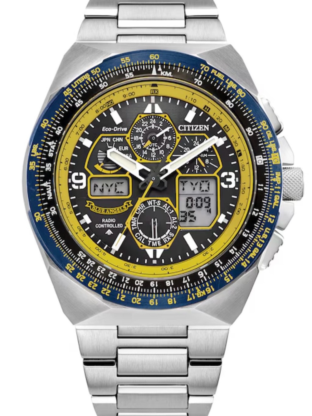 Citizen Pilot Chronograph Watch - Yellow & Blue Accents
